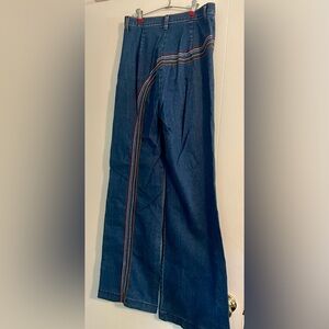 Fervour Rainbow Embroidered Jeans Wide Leg Size 29/9